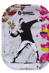 Vassoio in metallo 18x14 cm. G-Rollz Banksy Fiore