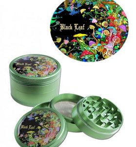 Grinder Pollinator alluminio black leaf funghetti
