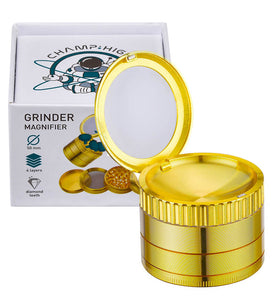 GRINDER 4 PARTI POLLINATOR CONCAVO CON LENTE D'INGRANDIMENTO