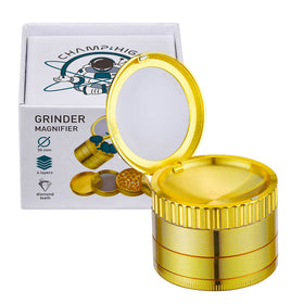 GRINDER 4 PARTI POLLINATOR CONCAVO CON LENTE D'INGRANDIMENTO